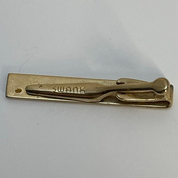 Vintage SWANK gold tone tie tack bar & cufflinks new orleans saints Fleur de Lis - Picture 6 of 6